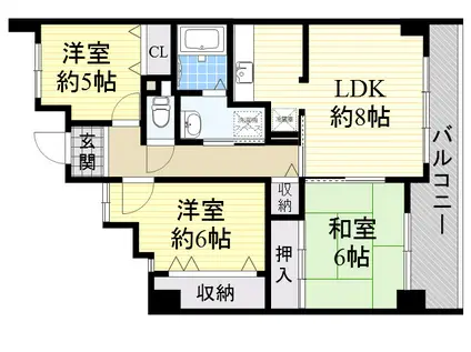 リシャールコート(3LDK/2階)の間取り写真