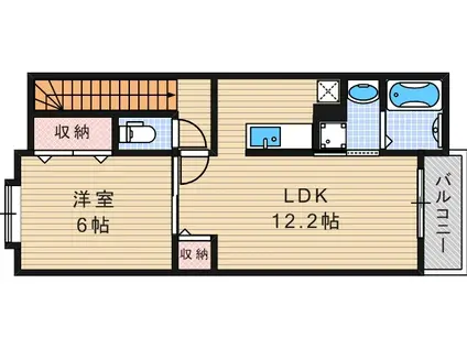 ベルメゾン(1LDK/3階)の間取り写真