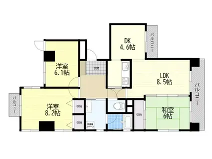 コスモ楠葉(3LDK/2階)の間取り写真
