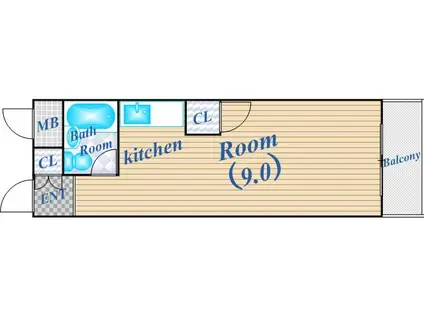 JGS緑丘マンション(ワンルーム/2階)の間取り写真