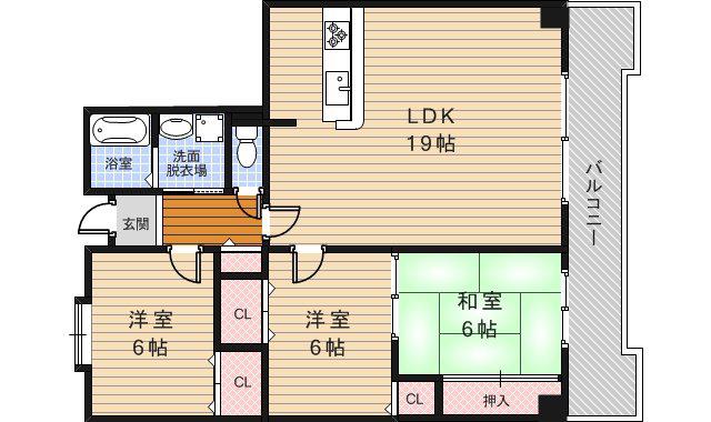 カプリコーナス(3LDK/2階)の間取り写真