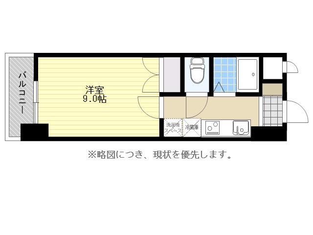 ロイヤル日赤通(1K/8階)の間取り写真