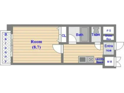 エンクレスト博多駅南(1K/6階)の間取り写真