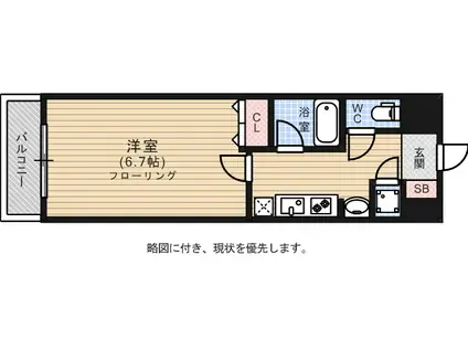 ピュアドームエクサイト博多(1K/7階)の間取り写真