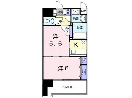 レジデンス20(2K/2階)の間取り写真