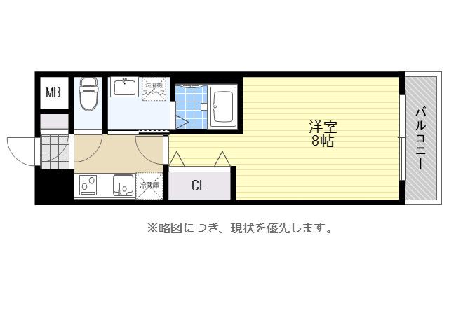 シンフォニア美野島(1K/1階)の間取り写真