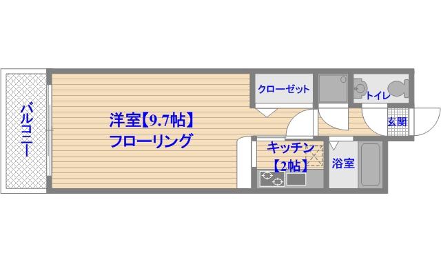 エステートモア浄水通(1K/2階)の間取り写真