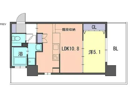 エフ・パルク グランドマーク天神(1LDK/6階)の間取り写真