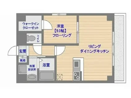 KDXレジデンス天神東2(1LDK/3階)の間取り写真