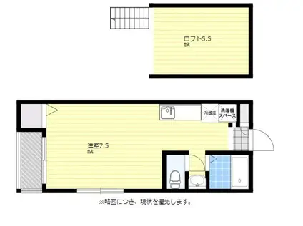 レガリータ天神東(ワンルーム/1階)の間取り写真