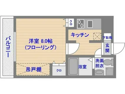 エステートモア天神アトリエ(1K/11階)の間取り写真