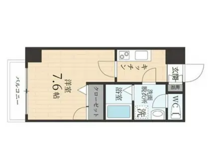 グランドゥール住吉・壱番館(1K/6階)の間取り写真