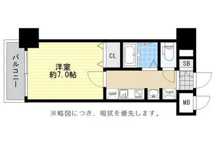 エステムコート博多駅前アヴェール(1K/11階)の間取り写真