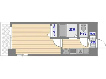 エステムコート博多駅前Ⅱセグティス(1K/5階)の間取り写真