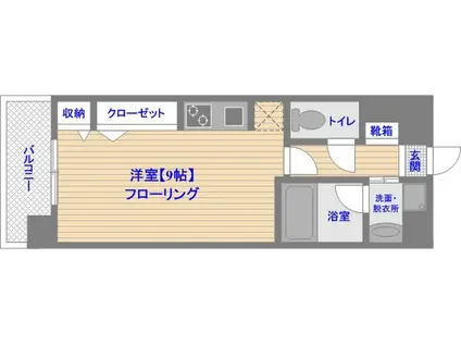 JR鹿児島本線 箱崎駅 徒歩6分 9階建 築18年(ワンルーム/2階)の間取り写真