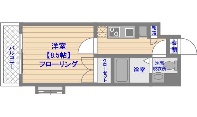 ピュアドームエクザ薬院(1K/6階)の間取り写真
