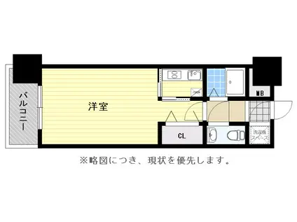 エステートモア天神STUDIO(1K/3階)の間取り写真