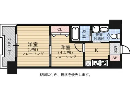 アイセレブ薬院(2K/2階)の間取り写真