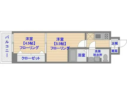 ORIENT BLD NO86 クロスゲートタワー(2K/8階)の間取り写真