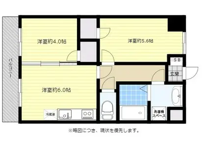 ラ・ファセ・フェリーズ(2DK/11階)の間取り写真