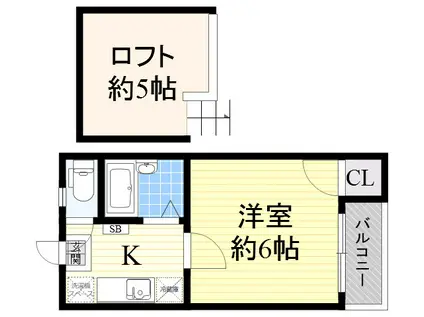 チェリーハウス博多(1K/1階)の間取り写真