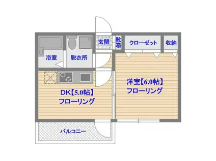リファレンス呉服町(1DK/10階)の間取り写真