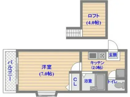 アーバン博多(1K/1階)の間取り写真