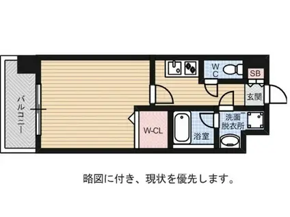 エンクレスト博多LIBERTY(1K/4階)の間取り写真