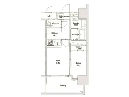 エンクレスト博多駅前アルト(2K/4階)の間取り写真