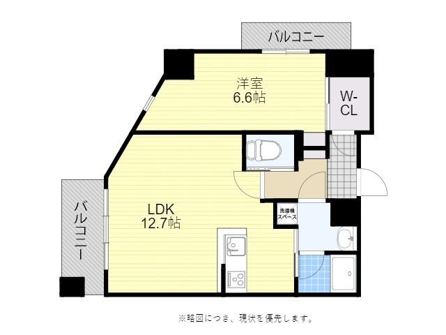 アクシオン吉塚プレミアム(1LDK/9階)の間取り写真