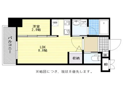 アヴァンティ祇園(1LDK/6階)の間取り写真