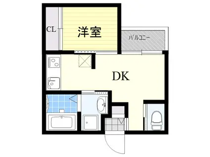SMILEAX博多駅東(2K/2階)の間取り写真