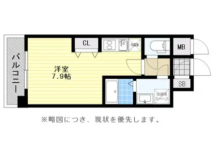 アルファシオリエンソ(1K/5階)の間取り写真