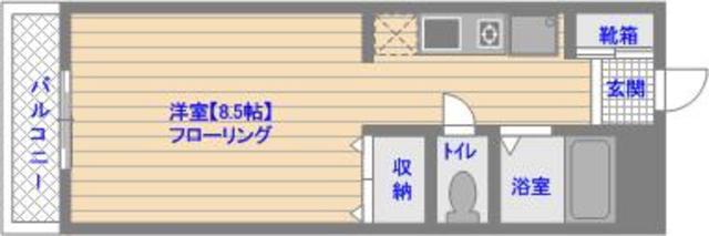 キャロル壱番館(ワンルーム/4階)の間取り写真
