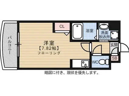 ラフォーレ西公園(1K/8階)の間取り写真