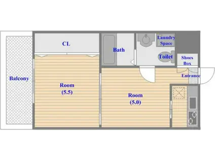 エステート・モア大手門(2K/9階)の間取り写真