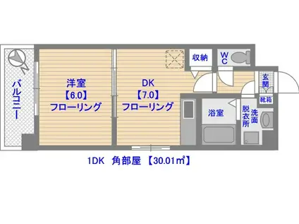 KT大濠(1DK/2階)の間取り写真