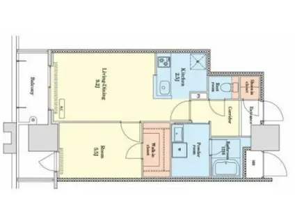 RJRプレシア天神サウス(1LDK/12階)の間取り写真