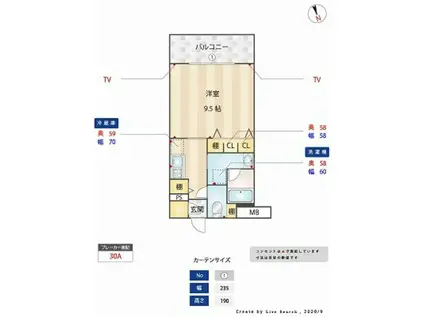 フラッツ東比恵(1K/3階)の間取り写真