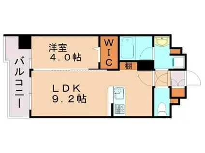 シャトーボヌール(1LDK/7階)の間取り写真