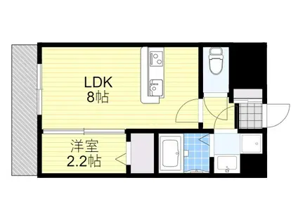 MODERN PALAZZO 美野島NEURO(1LDK/12階)の間取り写真