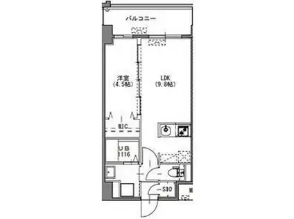 S-RESIDENCE中呉服(1LDK/8階)の間取り写真