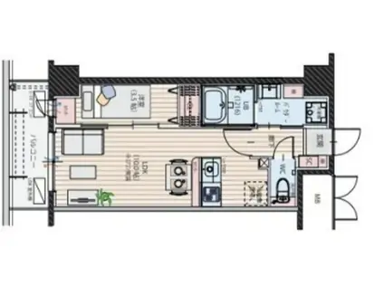 シンセラティ薬院(1LDK/6階)の間取り写真