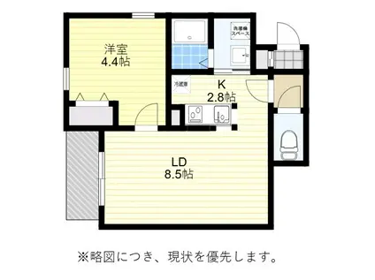 パークホーム筥松(1LDK/2階)の間取り写真