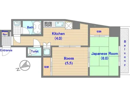 ルミエール押上(2K/3階)の間取り写真