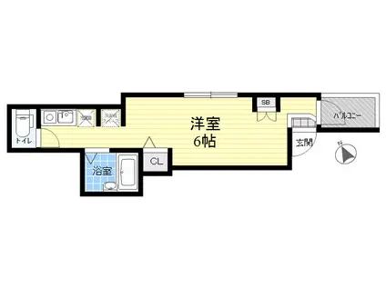 リバーサイドコート墨田(ワンルーム/1階)の間取り写真