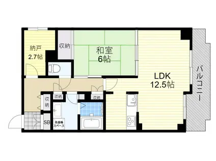 ヴィルヌーブ緑地公園(1SLDK/3階)の間取り写真