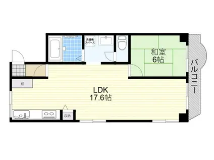 大建コーポ江坂(1LDK/4階)の間取り写真