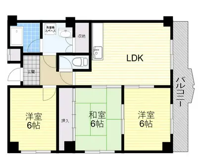 ロイヤルハイツ千里(3LDK/4階)の間取り写真