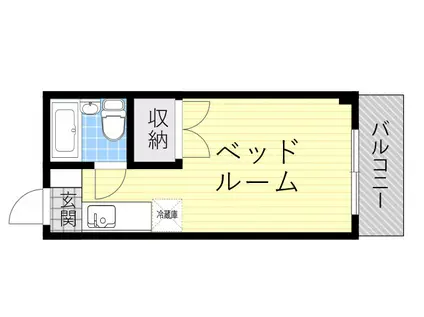 ユキ千里山西(ワンルーム/3階)の間取り写真